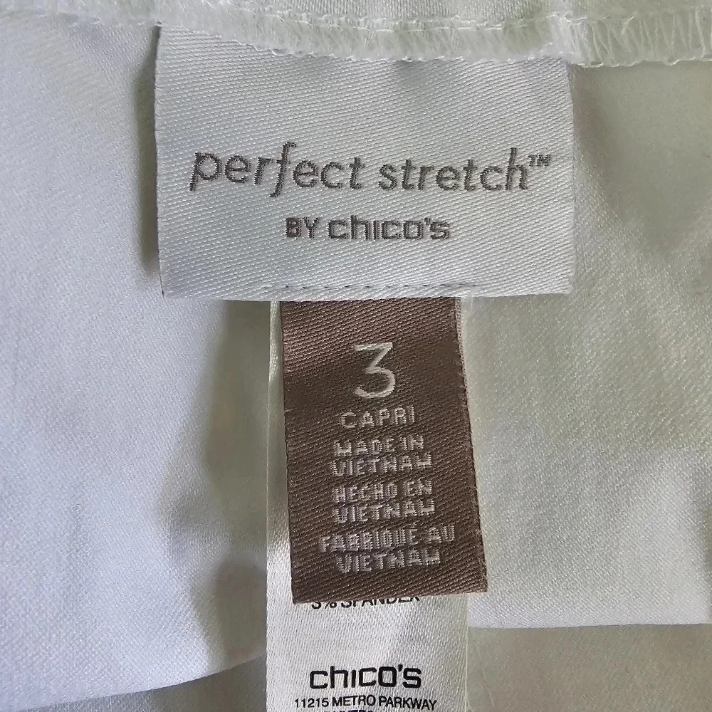 Chico's perfect stretch white capri size 3 - Picture 5 of 8